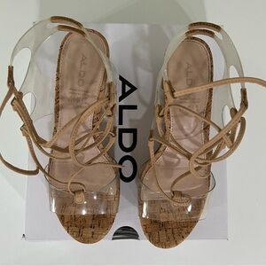 ALDO Women's Clear and Beige Strappy Sandals